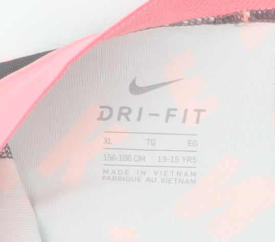 Brand and care label for Nike Teens Multicoloured XL Cropped Letter Leggings