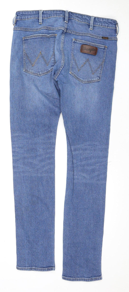 Womens UK Size M Wrangler Regular Fit Straight Blue Jeans