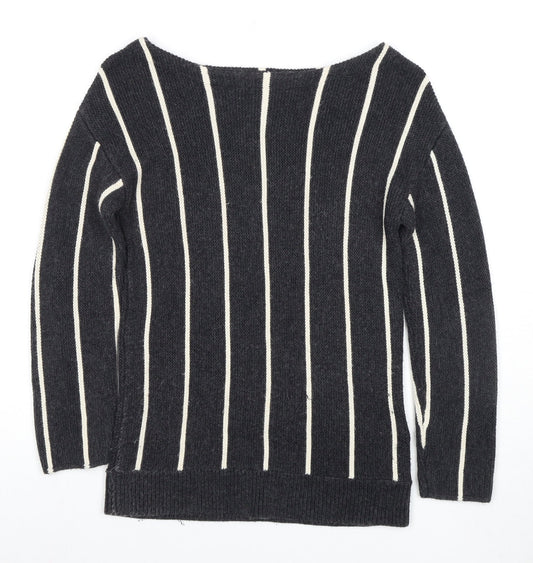 Banana Republic Women's Black Striped Pullover Jumper XS