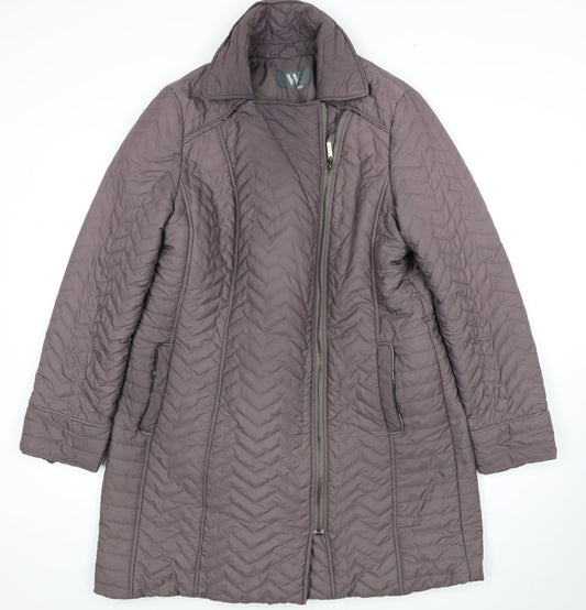 Womens UK Size 16 BHS Brown Quilted Coat