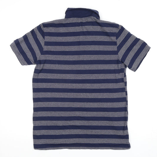 Firetrap Men's Blue Striped Polo Shirt M