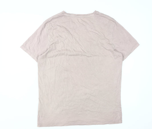 Mens UK Size L JACK & JONES Beige T-Shirt