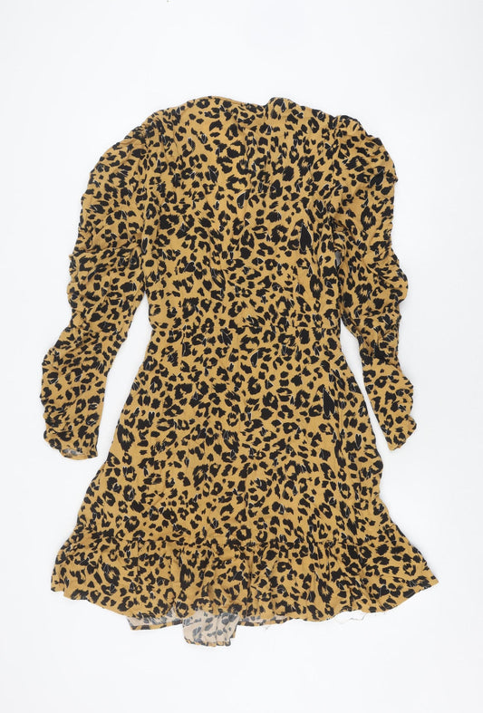 Topshop Women’s Animal Print Dress, Size 14, Viscose