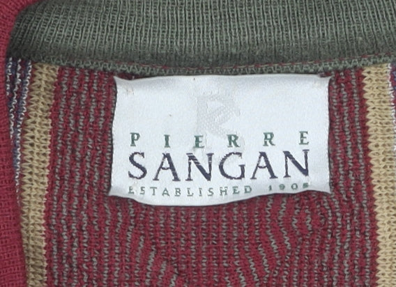 Pierre Sangan Men's Multicoloured V-Neck Jumper L