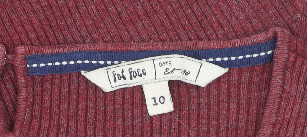 Fat Face Women's Red Shift Dress Size 10 Cotton