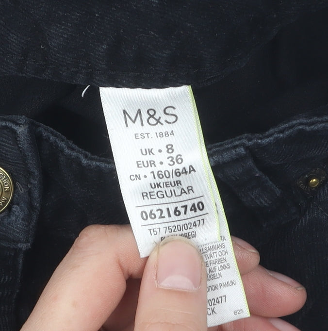 Womens UK Size 8 Marks and Spencer Regular Fit Casual Black Trousers