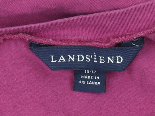 Womens UK Size 10 Lands' End Pink Basic T-Shirt