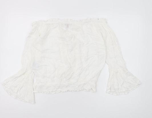 Joe Browns Women's White Off the Shoulder Tunic Blouse