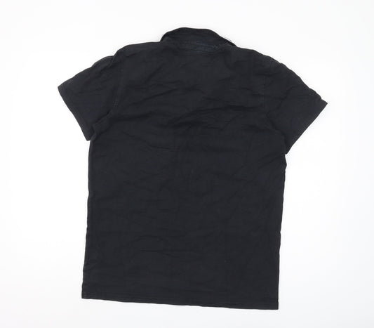 Adidas Mens Black Rugby Polo Shirt Medium