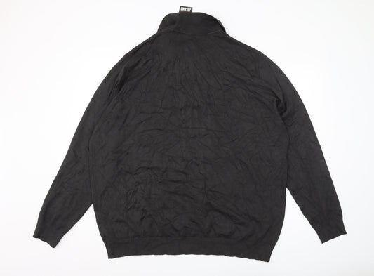Jacamo Men's Black 3XL Collared Full Zip Jumper