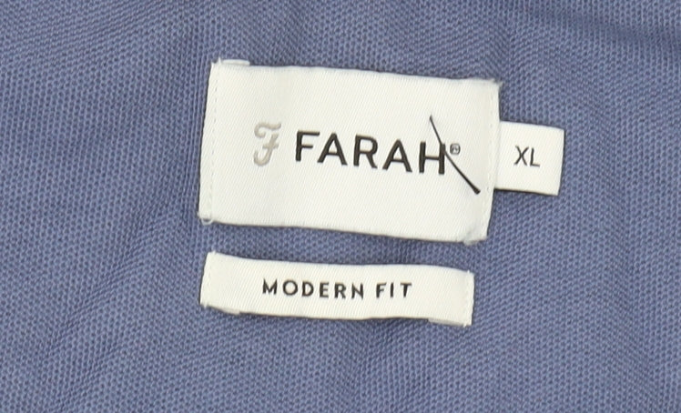 Farah Men's Blue XL Polo Shirt - Modern Fit