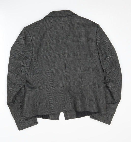 Marks and Spencer Women's Grey Check Blazer Size 14
