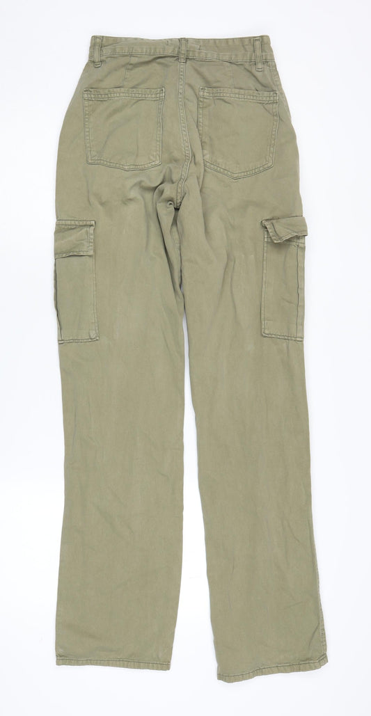 Stradivarius Women's Green Cargo Trousers Size 6