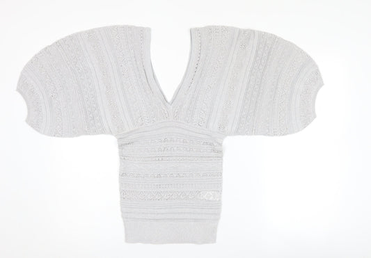 Womens UK Size 6 River Island Silver Cape Jumper