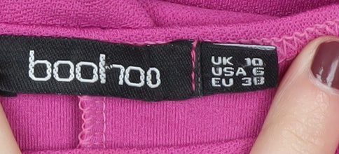 Boohoo Women's Pink Bodycon Midi Dress, Size 10