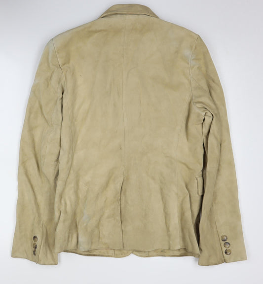 Banana Republic Women's Beige Leather Blazer Size 12