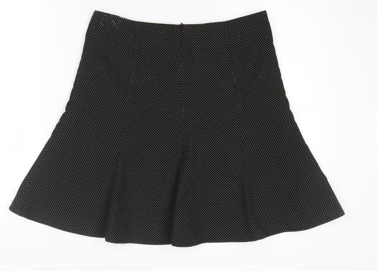 Marks and Spencer Women's Black Polka Dot Skirt, Size 10