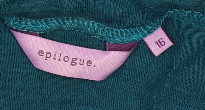 Epilogue Women's Green Cowl Neck Jumper Size 16