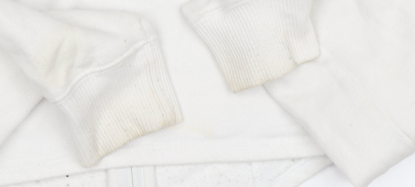 Hollister Women's White Full Zip Hoodie, Size S