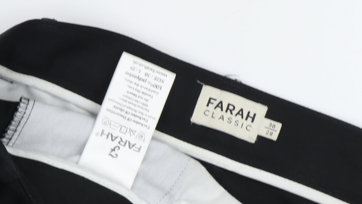 Farah Men's Black Dress Pants 38 Regular Classic Fit