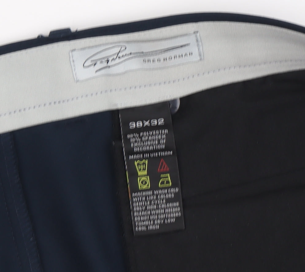 Mens UK Size 38X32 Greg Norman Dress Pants Black Trousers