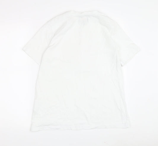 Barbour Women's White Cotton T-Shirt Size 10 Casual