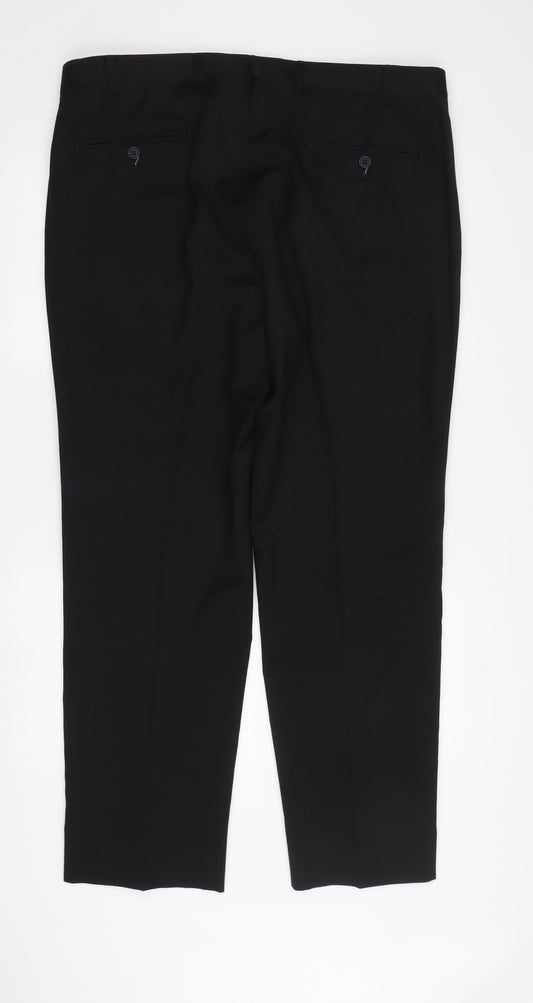 Kirkland Signature Men's Black Dress Pants, 28W 30L, Wool