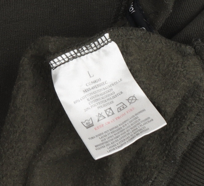 Mens UK Size L Brave Soul Green Full Zip Hoodie