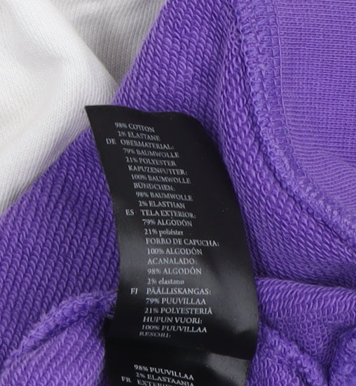 Unisex Adults UK Size M Monki Purple Pullover Hoodie