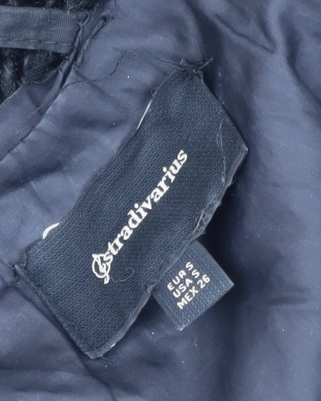 Womens UK Size S Stradivarius Black Puffer Jacket