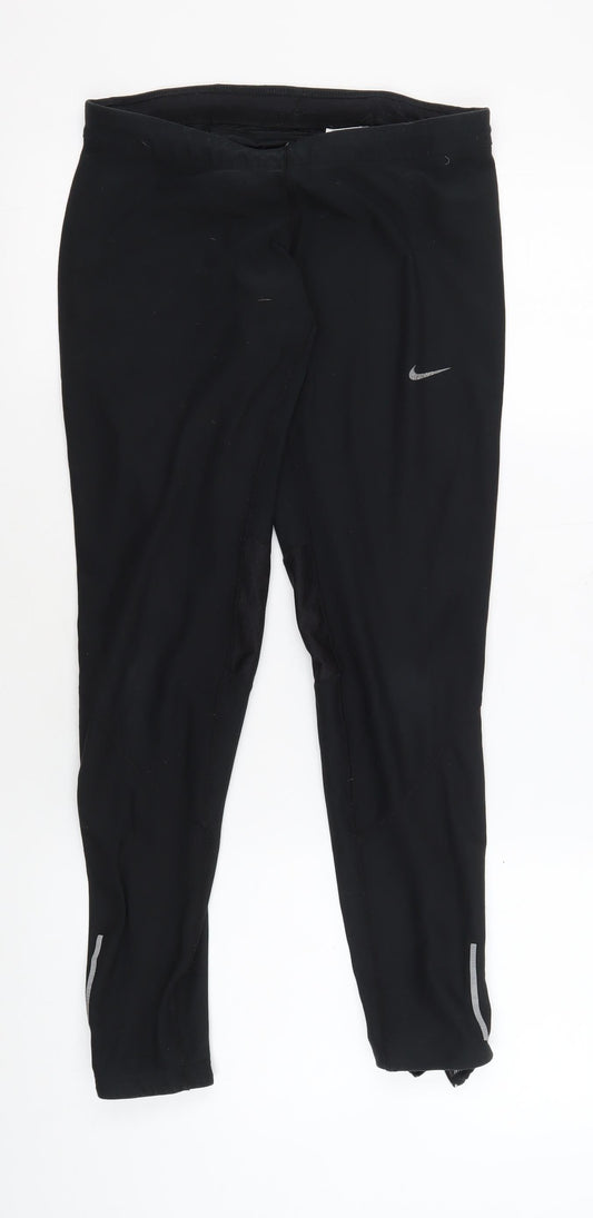 Womens UK Size M Nike Regular Fit Jogger Black Trousers