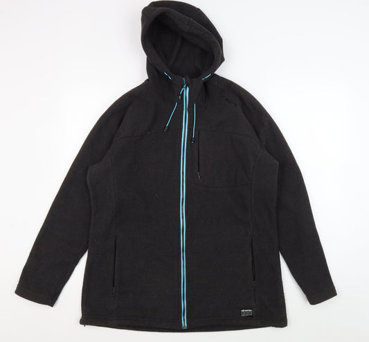 Additional front view of All Terrain unisex black hooded jacket 16 plus outdoor