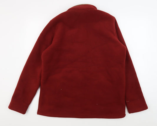 Cotton Traders Women's Red Fleece Zip Jacket M