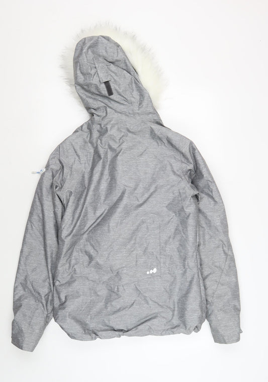 Decathlon Women's Grey Puffer Jacket S Waterproof