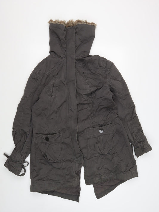 Womens UK Size 16 Dorothy Perkins Grey Parka Coat