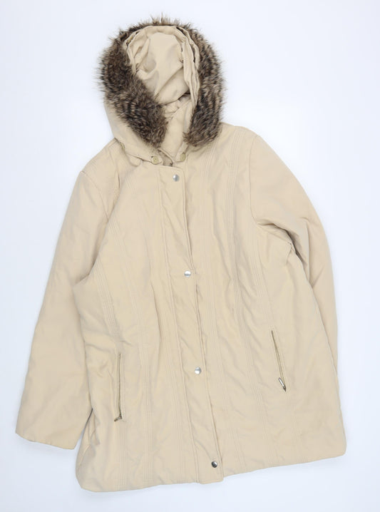 Womens UK Size 12 Marks and Spencer Beige Parka Coat
