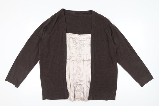 Womens UK Size 22/24 Evans Brown Cardigan Jumper