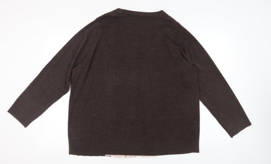 Evans Women's Brown Plus Size Cardigan