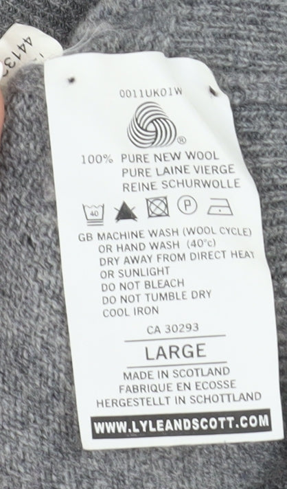 Lyle & Scott Men's Grey Wool Pullover L