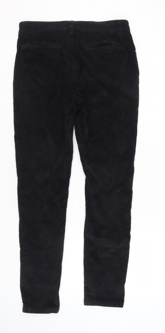 ASOS DESIGN Men's Black Corduroy Trousers, Size 34
