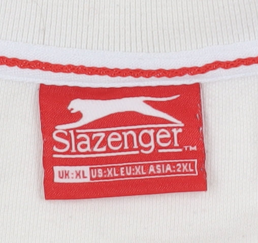 Slazenger Men's White XL Polo Shirt with Logo
