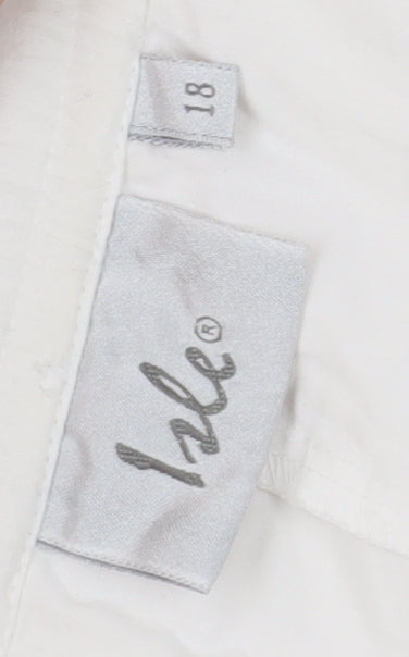 Izabel Women's White Cropped Trousers, Size 18