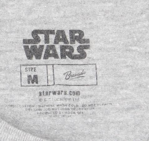 Star Wars Grey Men's T-Shirt, Medium, Short Sleeve