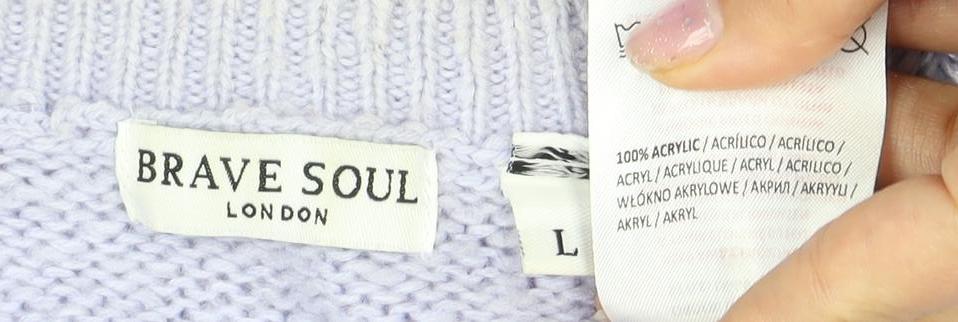 Womens UK Size L Brave Soul White Pullover Jumper