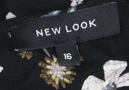 Womens UK Size 16 New Look Black Tunic Blouse