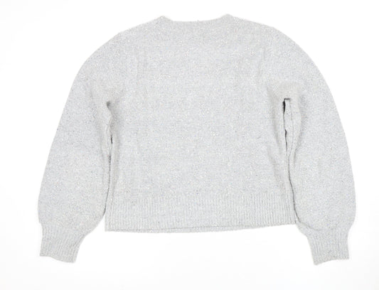 Oasis Women's Grey Crew Neck Pullover Jumper Medium