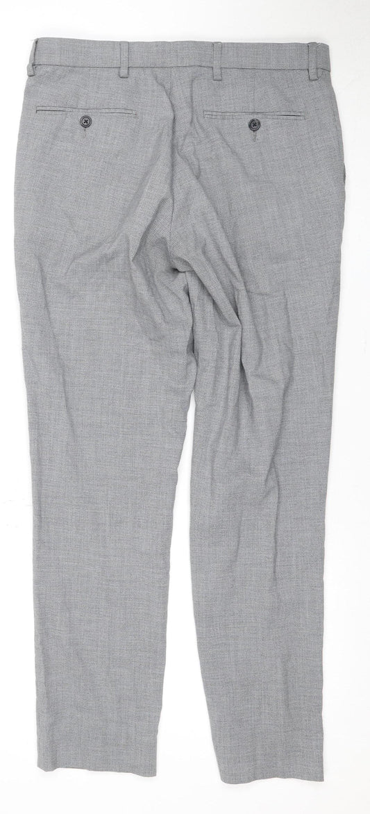 Marks and Spencer Men's Grey Slim Fit Trousers, Size 32