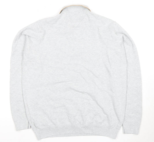 Next Men's Grey Collared Pullover Jumper L