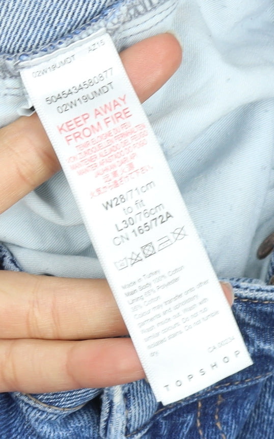 Topshop Blue Boyfriend Jeans, Size 10, Distressed