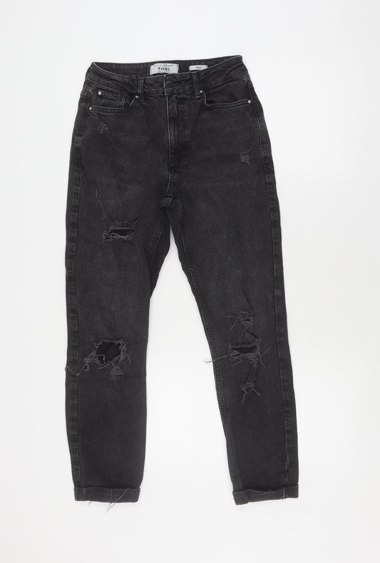 Additional front view of New Look Black Skinny Jeans Teens, size 13, Distressed
